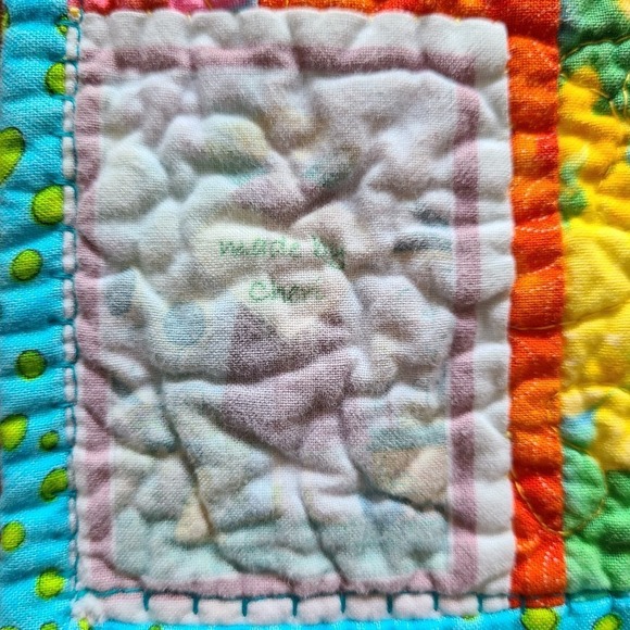 Quilted Throw Blanket Colorful Pinwheel Handmade Machine Stitched 42 x 56.5" - Picture 3 of 6